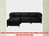 Howard Elliott KQ924M-064 Axis 4-Piece Sectional Sofa Mahogany Frame Atlantis Black