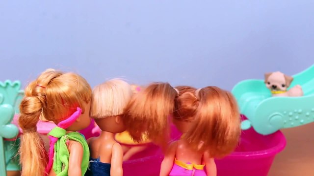 Frozen Kids & Chelsea Puppy Pool Slide Park with Felicia, Krista and Flippin Pup Pool DisneyCarToys