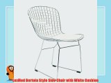 LexMod Bertoia Style Side Chair with White Cushion
