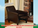 Lucas Brown Leather Recliner Club Chair