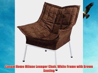 Casual Home Milano Lounger Chair White Frame with Brown Seating