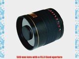 Rokinon ED500M-B-EOS 500mm F6.3 Mirror Lens for Canon EOS (Black)