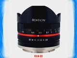 Rokinon 8mm F2.8 Ultra-Wide Fisheye Lens for Sony E-mount and Sony NEX Cameras 28FE8BK-SE Black