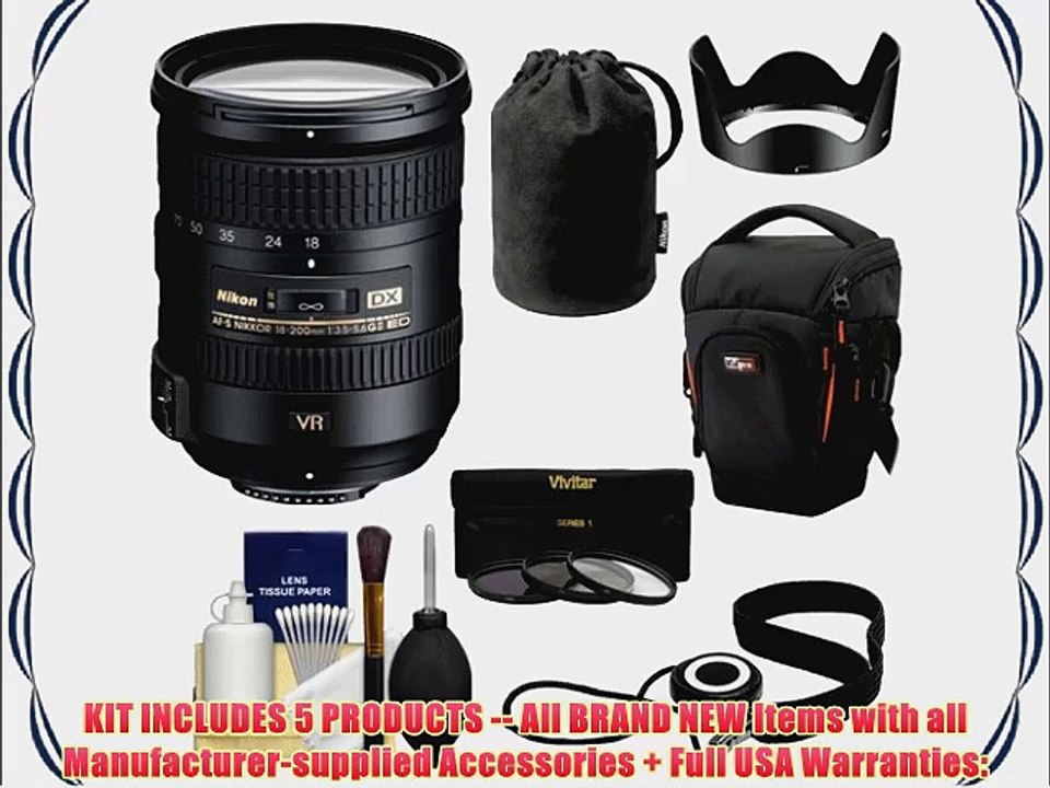 Nikon 18-200mm f/3.5-5.6G VR II DX ED AF-S Nikkor-Zoom Lens with Hood