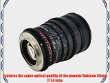Samyang Cine SYCV35-C 35mm T1.5 Aspherical Wide Angle Cine Lens for Canon VDSLR
