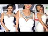 Hot Poonam Pandey Juicy Bosoms In Tight White Gown
