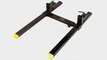 HD Clamp on Pallet Forks with Stabilizer Bar for tractor or skid steer loaders buckets