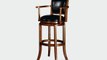 Poundex F4132 Swivel Bar Chair with Arms Brown