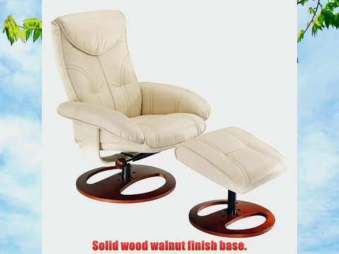 Soft Touch Vanilla Swivel Recliner and Slanted Ottoman