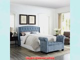 Dorel Asia Queen Plush Velvet Headboard Blue