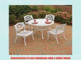 Home Styles 5552-308 Biscayne 5-Piece Dining Set with Round Table and Arm Chair White Finish