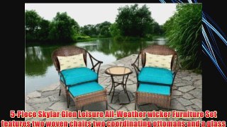 Outdoor Patio Furniture 5-piece All-Weather Wicker and Steel Leisure Bistro Set Cushioned Includes