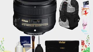 Nikon 50mm f/1.8 G AF-S Nikkor Lens with Backpack   3 Filters   Kit for D3200 D3300 D5200 D5300