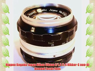 Nippon Kogaku Japan Nikon 50mm f/1.4 f1.4 Nikkor-S non-AI manual focus lens