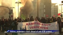 Police, protesters clash ahead of anti-ECB protest