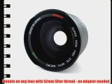 Zykkor 0.42x 52mm Titanium Super Wide Angle Fisheye Lens with Macro - Black - Made in Japan