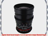 Rokinon Cine CV35-C 35mm T1.5 Aspherical Wide Angle Cine Lens with De-Clicked Aperture for