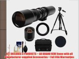 Phoenix 500mm Telephoto Lens with 2x Teleconverter (=1000mm)   Case   Tripod   Cleaning Kit