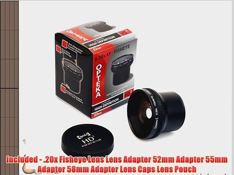 Opteka HD2 0.20X Professional Super AF Fisheye Lens for Canon EOS Digital Rebel XT XTi XS XSi