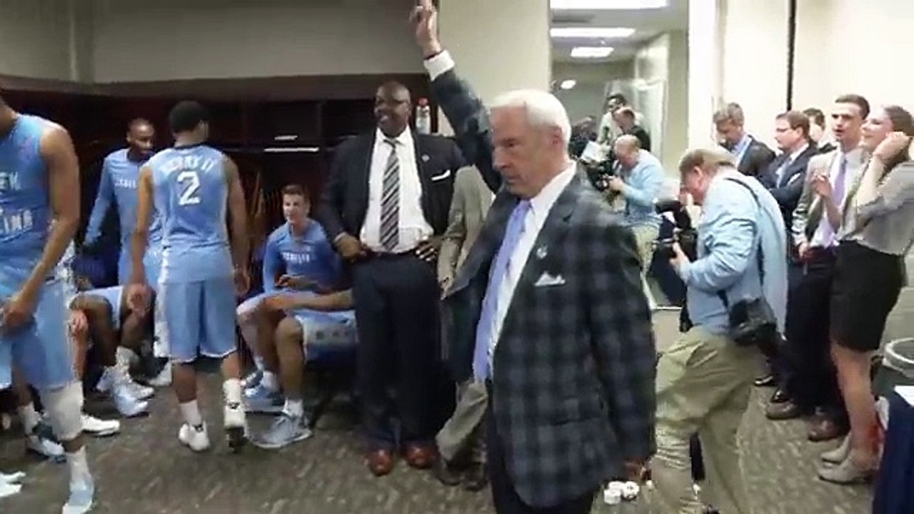UNC Men's Basketball- Locker Room Celebration Post Virginia - ACC Tournament