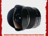 Rokinon FE8M-N 8mm F3.5 Fisheye Lens for Nikon (Black)