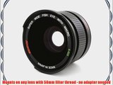 Albinar 0.42x 58mm Titanium Super Wide Angle Fisheye Lens with Macro - Black - Made in Japan