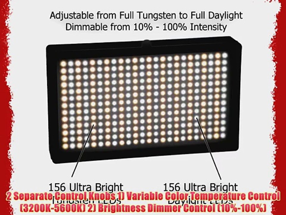 Polaroid 312 Ultra High Powered Super Bright LED Camera / Camcorder Video Light With Variable