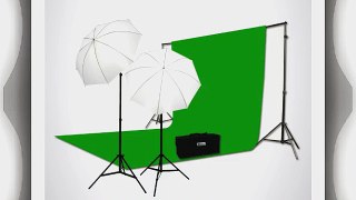 ePhoto 10 x 12 ChromaKey Green Screen Digital Photography Studio Video Lighting Kit with Background