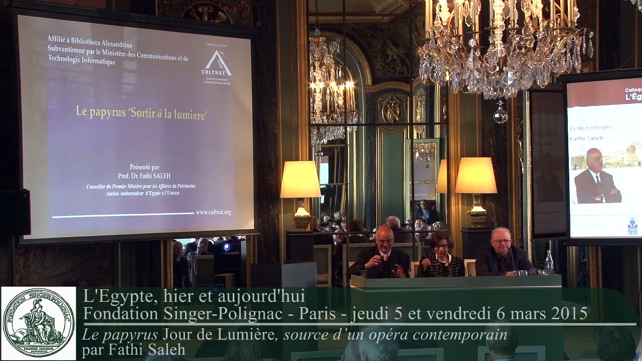 Le papyrus Jour de Lumière, source d'un opéra contemporain par Fathi Saleh