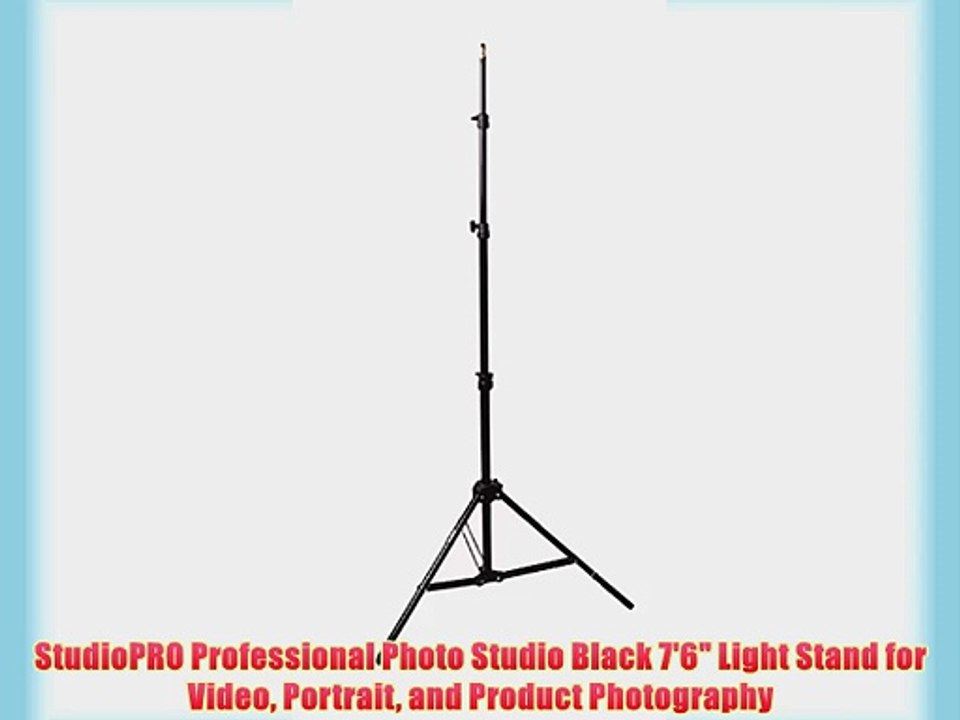StudioPRO Professional Photo Studio Black 7'6 Light Stand for Video Portrait and Product Photography