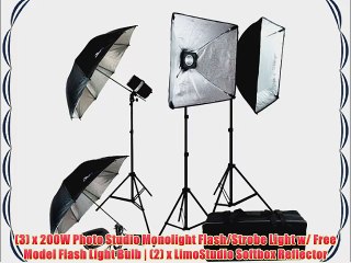LimoStudio Professional Photography 600W Studio Flash Strobe Light Lighting Kit LMS405