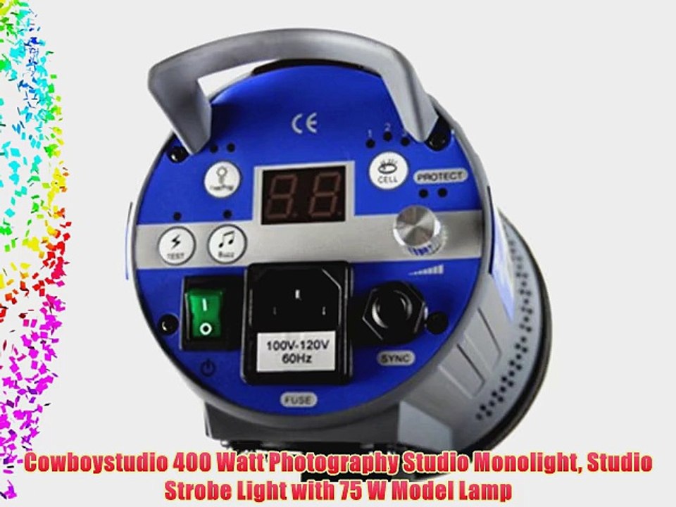 Cowboystudio 400 Watt Photography Studio Monolight Studio Strobe Light with 75 W Model Lamp