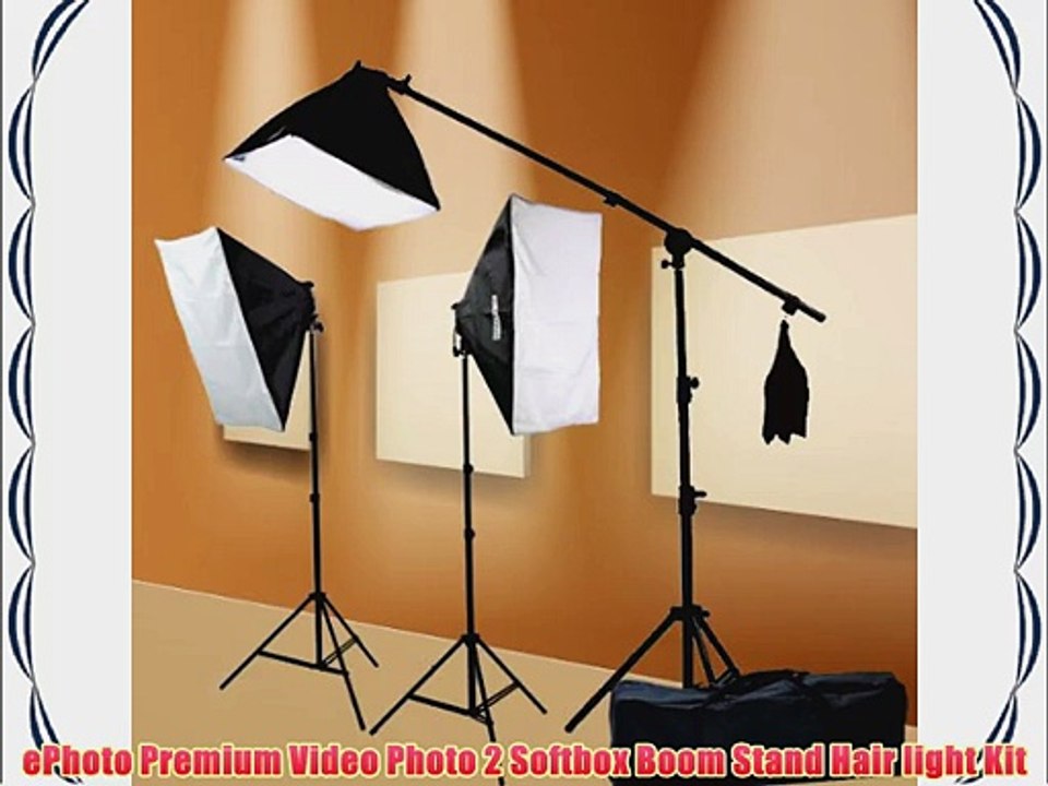 ePhoto Digital Photography Video 2400 Watt THREE Softbox Lighting