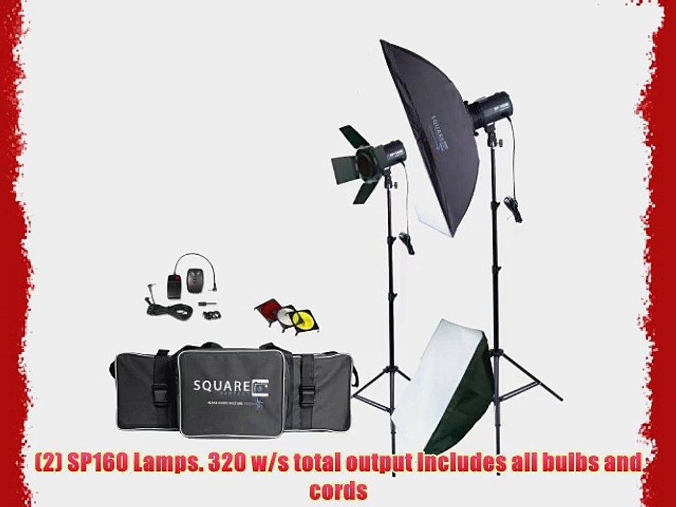 Square Perfect 1002 Sp160 Variable Power Professional Studio Flash Set Photography Studio Kit