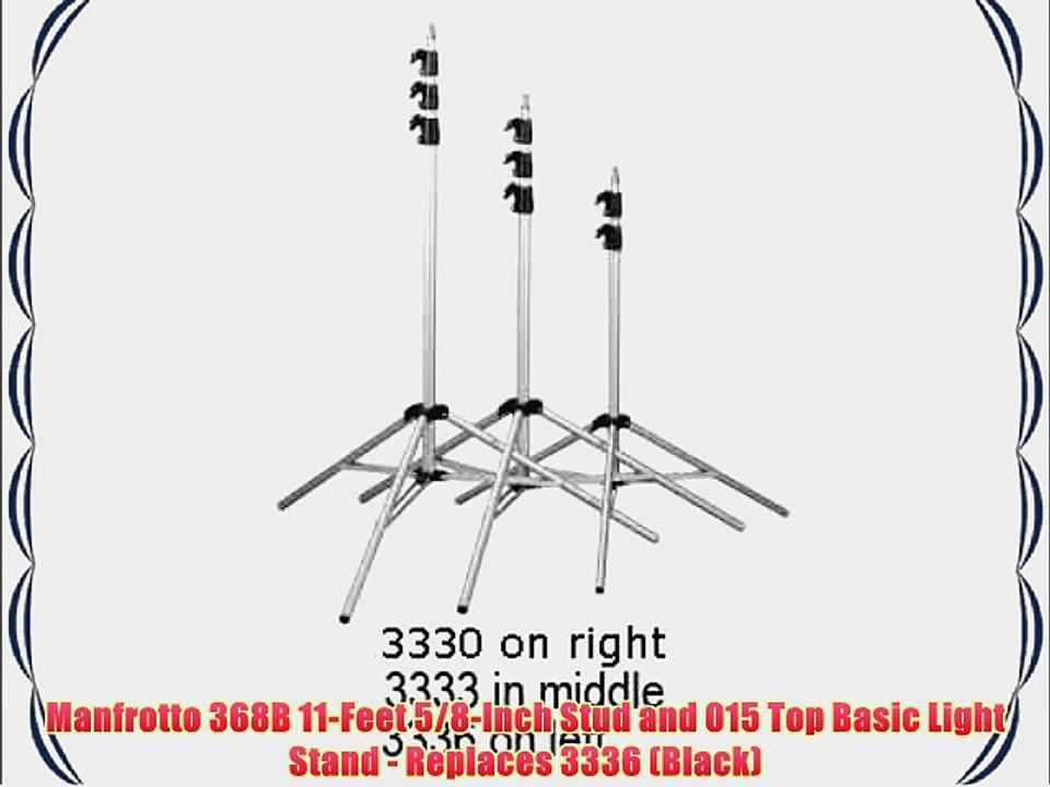 Manfrotto 368B 11-Feet 5/8-Inch Stud and 015 Top Basic Light Stand - Replaces 3336 (Black)