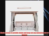 Outsunny Outdoor 3-Person Patio Daybed Canopy Gazebo Swing Cream with Mesh Walls
