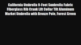 California Umbrella 9-Feet Sunbrella Fabric Fiberglass Rib Crank Lift Collar Tilt Aluminum