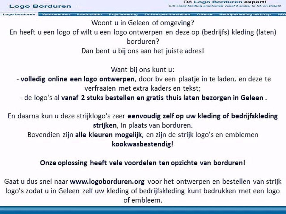 Geleen logo borduren op kleding