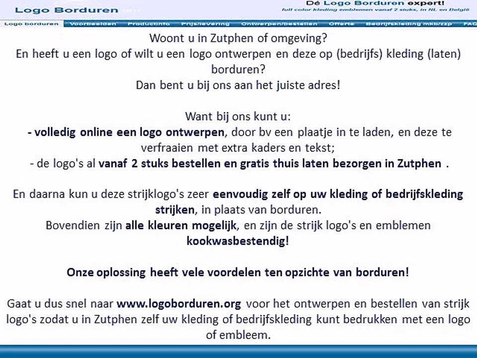 Zutphen logo borduren op kleding