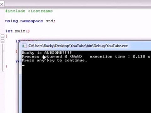 Buckys C++ Programming Tutorials - 8 - if Statement