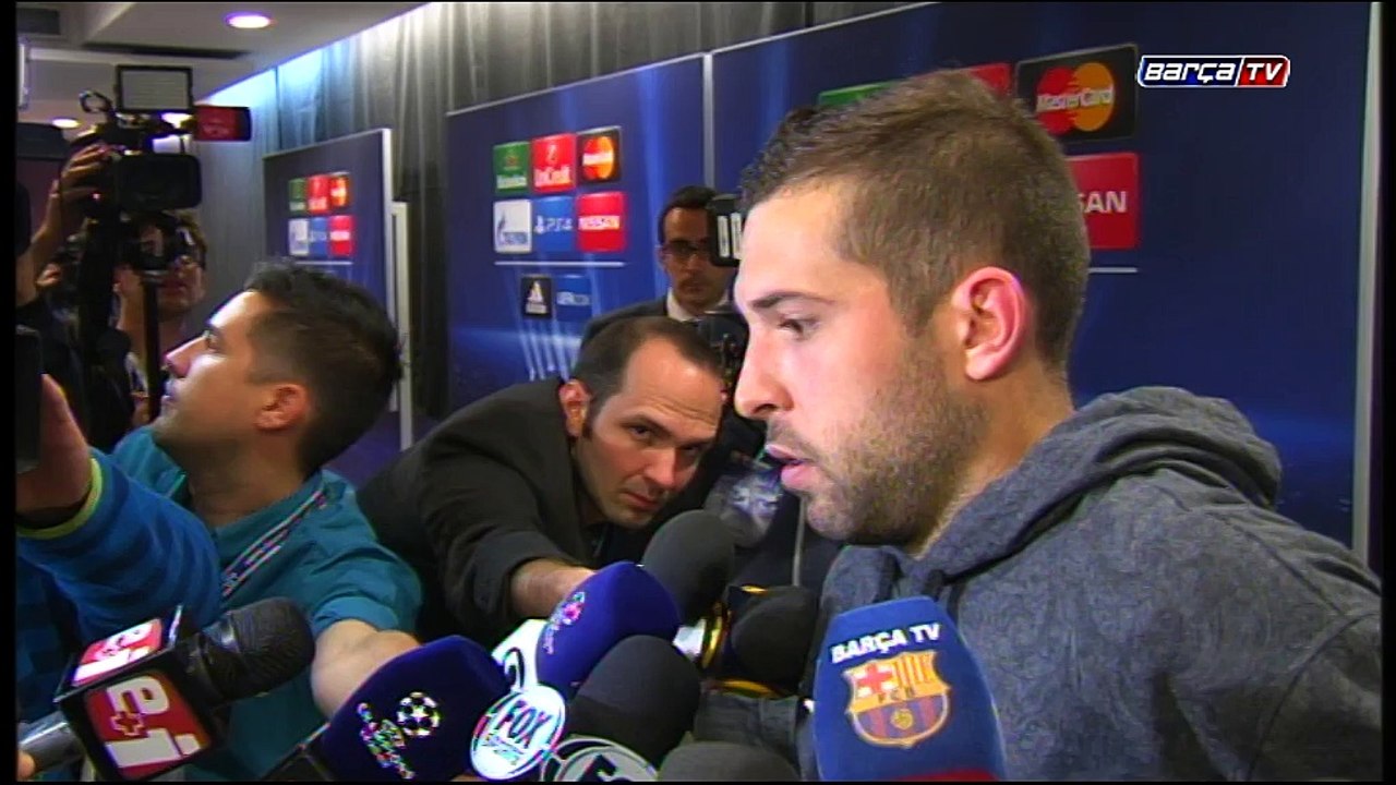 Jordi Alba i Andrés Iniesta, després de la classificació contra el City