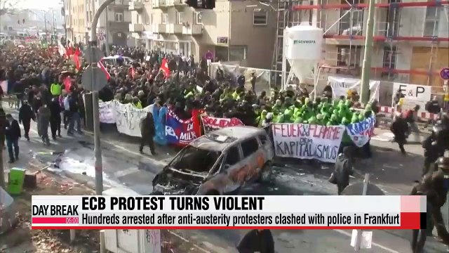 Hundreds of protesters arrested at ECB HQ