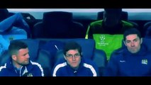 Edin Dzeko crazy reactions on the bench during Barcelona vs Man City