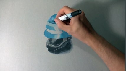 Drawing Time Lapse_ Robocop helmet - hyperrealistic art