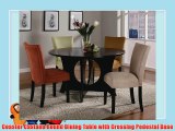 Coaster Castana Round Dining Table with Crossing Pedestal Base