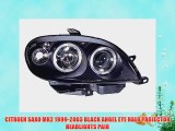 CITROEN SAXO MK2 1999-2003 BLACK ANGEL EYE HALO PROJECTOR HEADLIGHTS PAIR