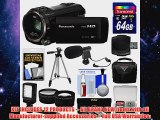 Panasonic HCV770 Wireless Smartphone Twin WiFi HD Video Camera Camcorder 64GB Card Case LED Light Microphone Tripod Tele