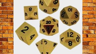 Metal Dice Polyhedral Set of 7 die (7) Gold