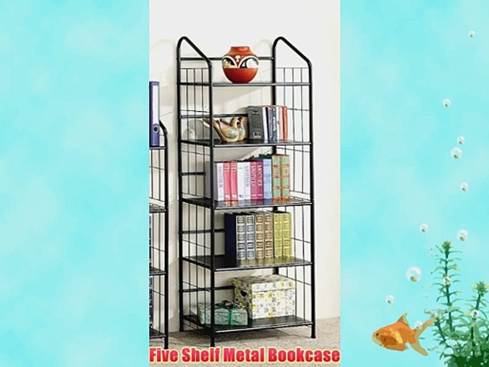 Five Shelf Metal Bookcase