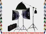 CowboyStudio 2275 Watt Digital Video Continuous Softbox Lighting Kit with Boom and Carrying